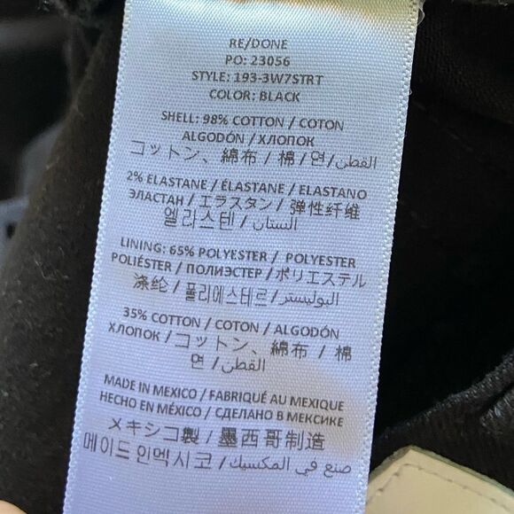 Re/Done 70's Orginals Black Straight Jeans High Rise Size 25 - Picture 15 of 16